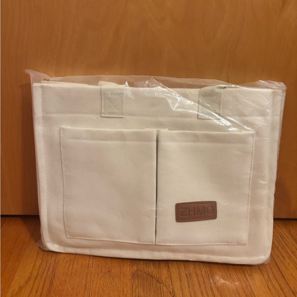 ZHMO Cream Canvas Tote Bag NWT